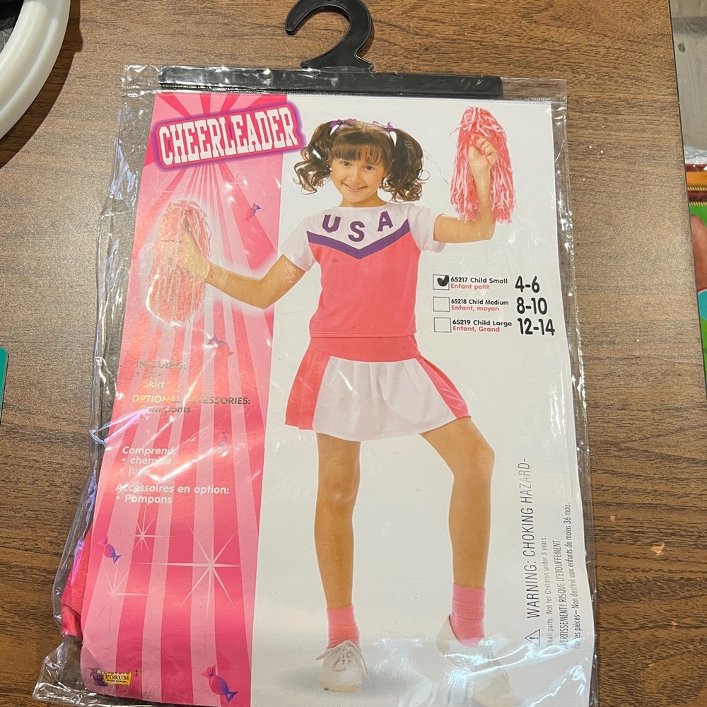 Cheerleader Costume Halloween/Dress Up Kids Small 4-6 Forum Novelties NOS